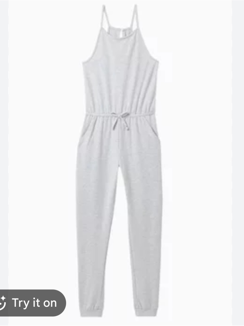 Habitual Girl Light Gray Sleeveless Drawstring Jumpsuit Sz 12